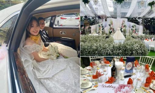 Mâm cỗ cưới 28 triệu của đại gia Quảng Ninh gây bão mạng, cô dâu đeo vàng trĩu cổ và của hồi môn trên 60 tỷ