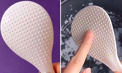 Tác dụng hữu ích của những nốt sần nhỏ trên chiếc muôi xới cơm, điều không phải ai cũng biết