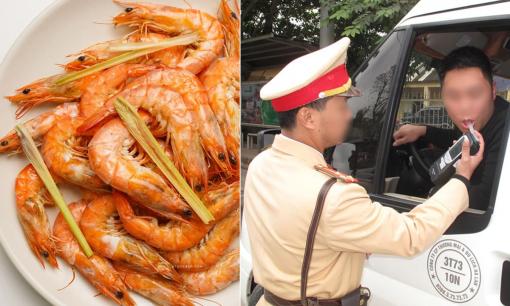 Ăn tôm hấp bia, cá hấp bia, bò sốt rượu vang... thổi nồng độ cồn có lên không?
