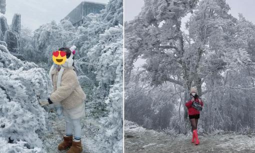 Trường cho nghỉ học, mẹ trẻ đưa con lên đỉnh Mẫu Sơn ngắm băng giá gây tranh cãi