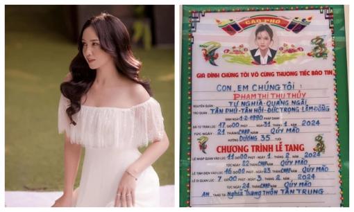 Cáo phó diễn viên Thủy Phạm, đồng nghiệp tiết lộ một chi tiết xót xa