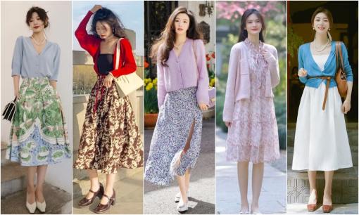 'Áo cardigan + váy' là phong cách ăn mặc phổ biến sau Tết, vừa thời trang, vừa lạ, vừa thanh lịch