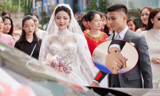 Quang Hải đeo phụ kiện 'nữ tính' trong đám cưới, dân tình đoán: 'Đeo hộ vợ'