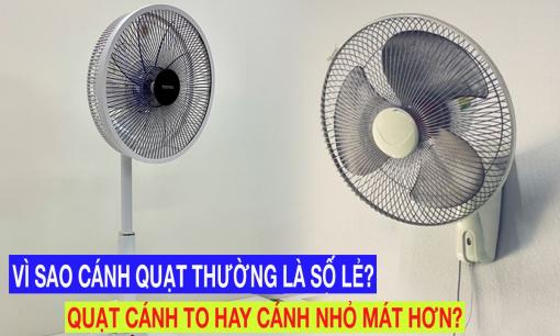 Vì sao cánh quạt thường là số lẻ mà không phải là số chẵn? Quạt cánh to hay cánh nhỏ mát hơn?