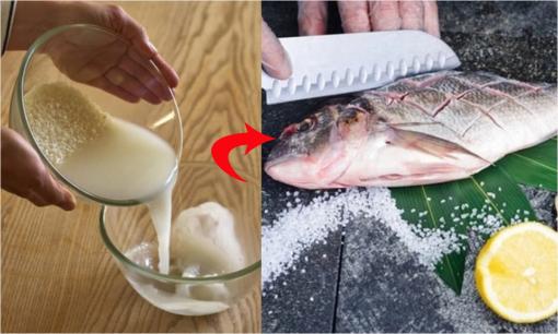 Sau khi mua cá về, tôi liền cho vào ngâm với thứ nước này, cá nhanh chóng được khử sạch mùi tanh, thịt săn chắc và ngọt