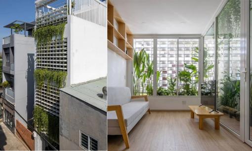 Mẫu thiết kế nhà ống đẹp, mỗi tầng đều như khu vườn xanh mát