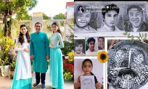 Con gái Quyền Linh có hành động cực ngọt ngào trong sinh nhật ba: Lọ Lem vẽ tranh siêu xịn, Hạt Dẻ khoe loạt ảnh thuở bé bên ba 