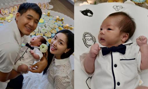 Hà Đức Chinh tổ chức tiệc đầy tháng cho con, gương mặt quý tử chính thức lộ diện 