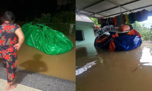 Kinh nghiệm bảo vệ ô tô hữu ích vùng lũ lụt: Kê cao, dùng bạt bọc kín, nhẹ nhàng kéo đi như một chiếc thuyền