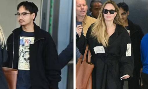 Anh cả thế chỗ Pax Thiên, hộ tống mẹ Angelina Jolie tại sân bay 