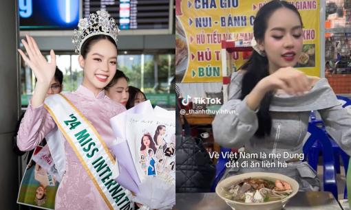 Thanh Thủy vừa về nước đã 'mukbang' tới tấp, Hoa hậu Quốc tế nhưng giản dị đến thế là cùng!