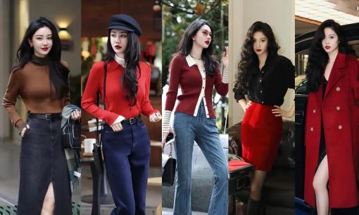 Một bộ trang phục siêu đẹp trong không khí Giáng sinh, chỉ cần thêm một chút màu đỏ là bạn có thể theo phong cách cao cấp