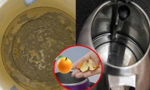 Đánh bay cặn ấm siêu tốc 'cứng đầu' chỉ với vỏ cam, vết cặn dù dày đến đâu cũng sẽ tự động bong ra