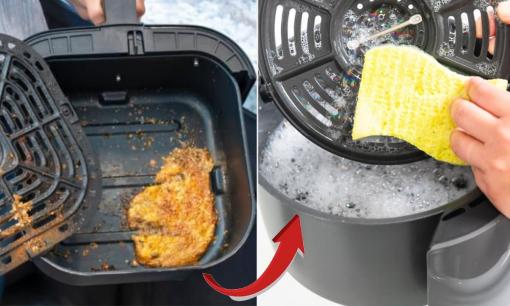 Bạn sẽ ngạc nhiên với cách làm sạch dầu mỡ trên nồi chiên không dầu và hộp nhựa của các đầu bếp nhà hàng mà không cần kỳ cọ
