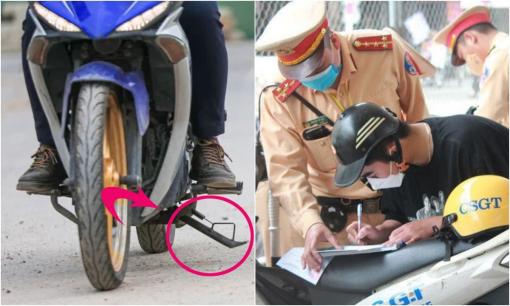 Theo quy định mới, đi xe máy không gạt chân chống bị phạt đến 14 triệu đồng và tước quyền sử dụng giấy phép lái xe đúng không?