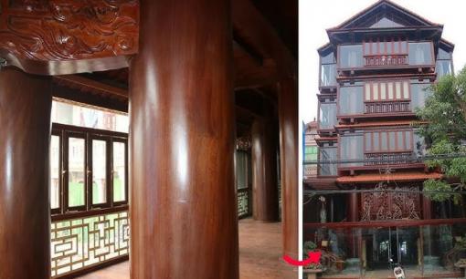 'Biệt phủ' 5 tầng ở Hà Tĩnh làm toàn bằng loại gỗ quý, cột nhà 2 người ôm không xuể, trả 30 tỷ gia chủ quyết không bán