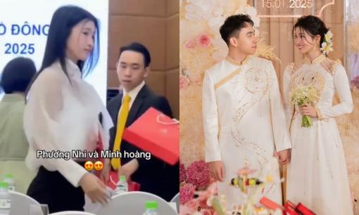 Á hậu Phương Nhi xuất hiện với thần thái sang chảnh chuẩn dâu hào môn, sánh đôi bên chồng tại sự kiện