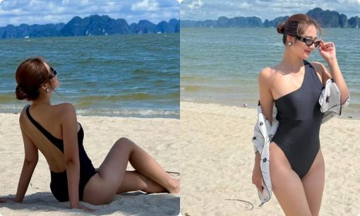 Nữ diễn viên là mẹ đơn thân - Huyền Lizzie khoe dáng nóng bỏng với đồ bơi cắt xẻ táo bạo