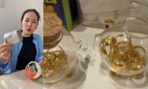 Nữ ca sĩ Vbiz phải bới thùng rác tìm vàng, nhìn sang con heo tiết kiệm mà choáng