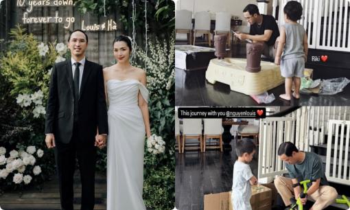 Hà Tăng hiếm hoi khoe khoảnh khắc này của ông xã và các con