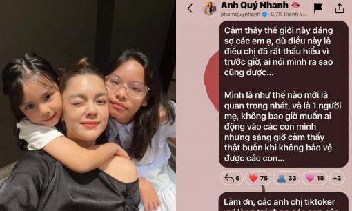 Phạm Quỳnh Anh bức xúc khi 2 cô con gái liên tục bị soi mói, lợi dụng để câu view: 'Các con có làm gì nên tội?'