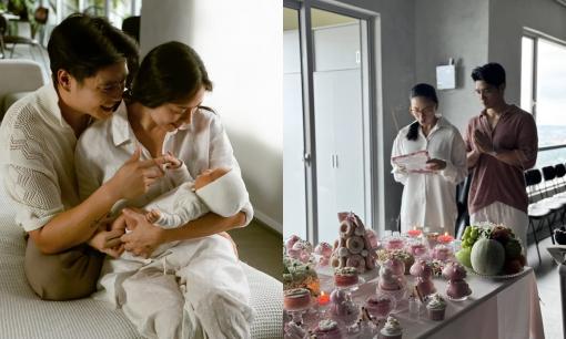 Ngô Thanh Vân và Huy Trần tổ chức tiệc đầy tháng ấm cúng cho con, khoảnh khắc hạnh phúc của gia đình nhỏ gây sốt