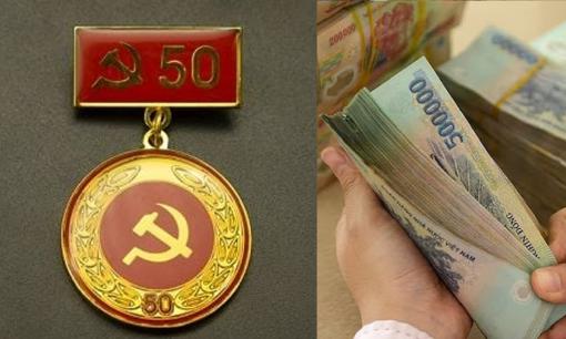 Năm 2025: Mức tiền thưởng Huy hiệu 50 năm tuổi Đảng là bao nhiêu?