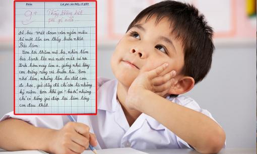 Bài văn viết về bố vỏn vẹn chỉ 4 câu nhưng đạt điểm 9, lời phê của thầy giáo khiến ai nấy đều xúc động