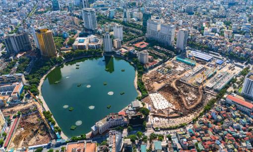 Một hồ ở trung tâm Hà Nội có 2 dự án lớn đang xây: Vinhomes làm nhà trăm tỷ, sẽ có 3 khách sạn cao tầng