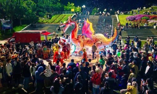  Đà Lạt: Hàng nghìn người dân xuống phố xem linh thú khổng lồ