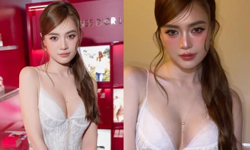 Diện áo hai dây khoe vòng một lấp ló, Ninh Dương Lan Ngọc khiến dân tình phải 'nín thở'
