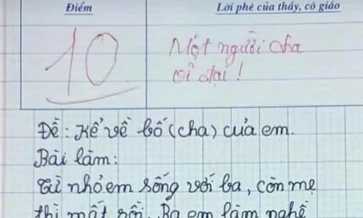 Bài văn kể về bố làm nghề thợ hồ đạt điểm 10, nội dung viết gì mà cô khen 'người cha vĩ đại'?