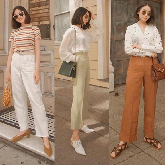 thời trang thu, quần ống rộng, quần culottes