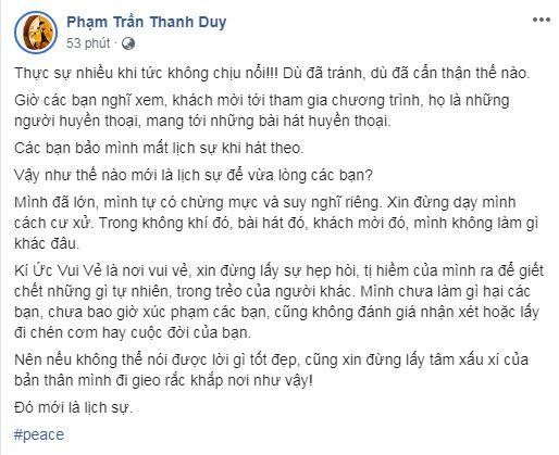 Mây Trắng, Thanh Duy idol, sao Việt