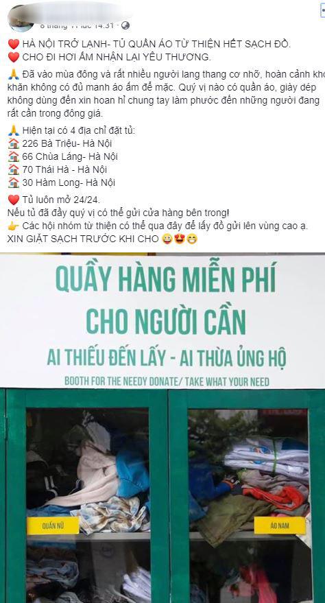 Tủ quần áo từ thiện, Từ thiện ở Hà Nội, Tin xã hội