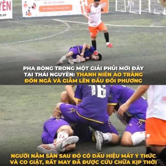 phi thể thao, Thái Nguyên, bóng đá phủi, phạm lỗi thô bạo, đạp lên mặt cầu thủ,  FC Gãy
