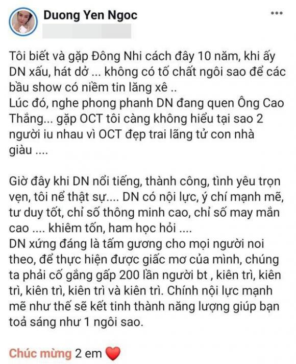 người mẫu Dương Yến Ngọc, sao Việt