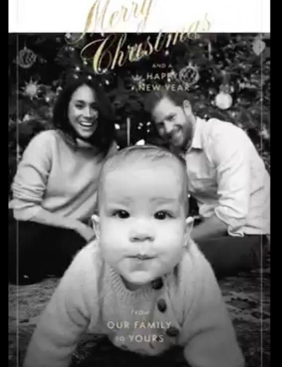 công nương meghan, hoàng tử harry, nữ hoàng anh, hoàng gia anh, thiệp mừng giáng sinh