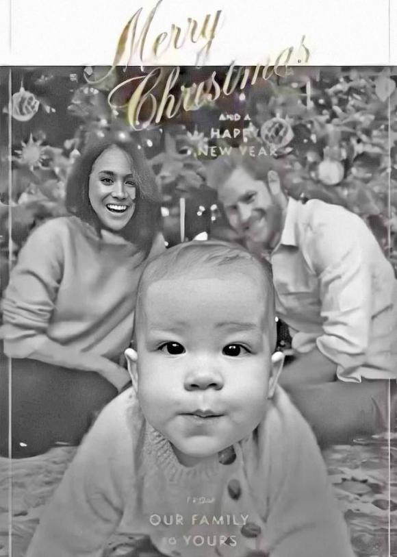 công nương meghan, hoàng tử harry, thiệp giáng sinh, photoshop, hoàng gia anh
