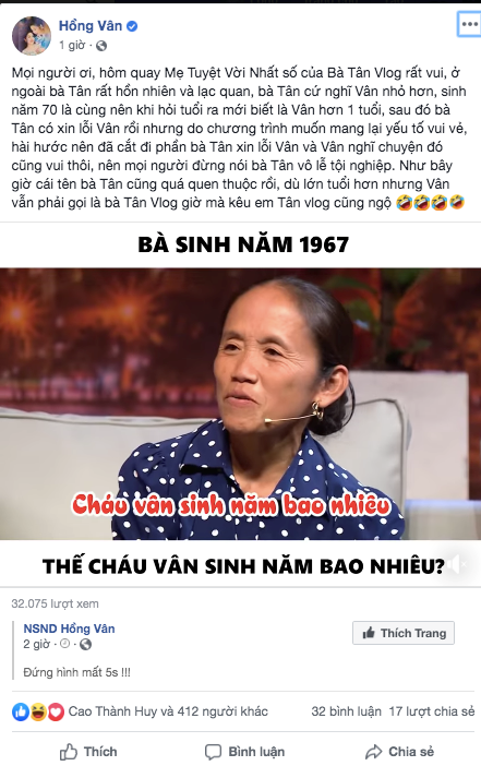 Hồng Vân, bà Tân Vlog, sao Việt