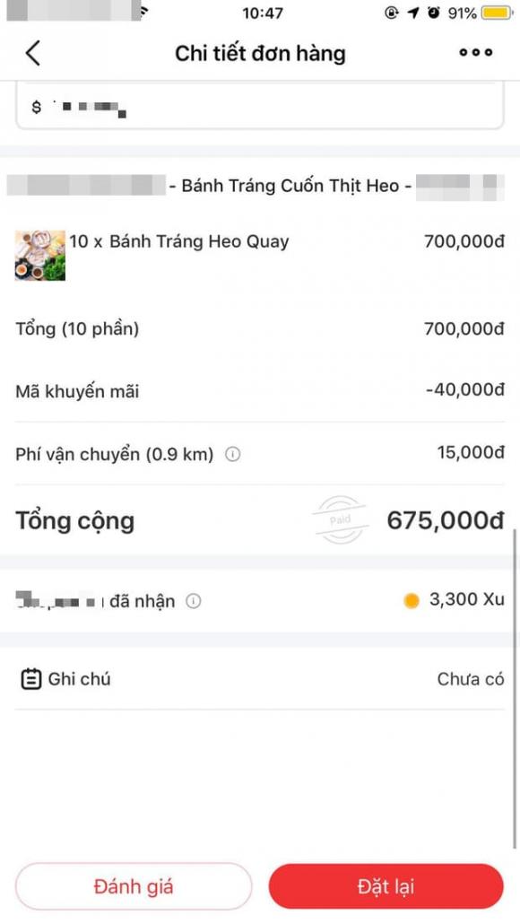 bánh tráng thịt heo, đặt đồ qua mạng