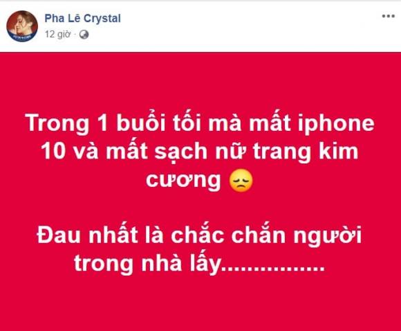 Pha Lê, Pha Lê mất trộm, sao Việt