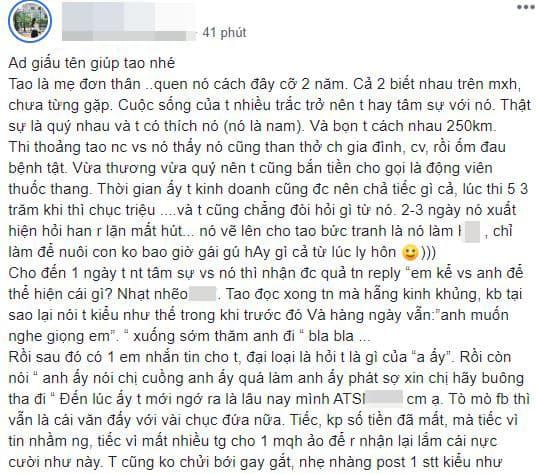 mẹ đơn thân, gà trống nuôi con, quen qua mạng 