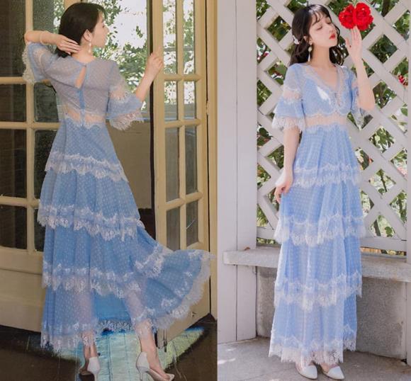váy xanh, thời trang, mặc gì ngày nắng