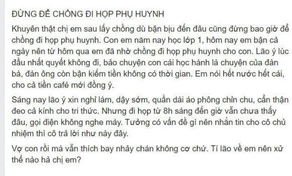 đi họp phụ huỳnh, chuyện chồng con, tâm sự