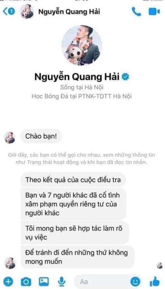 Quang Hải, Quang Hải bị hack Facebook, giới trẻ 