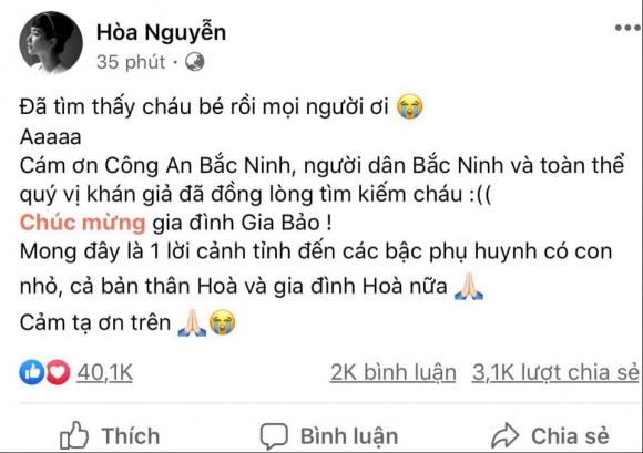 Hòa Minzy, Hòa Minzy có con, sao Việt 