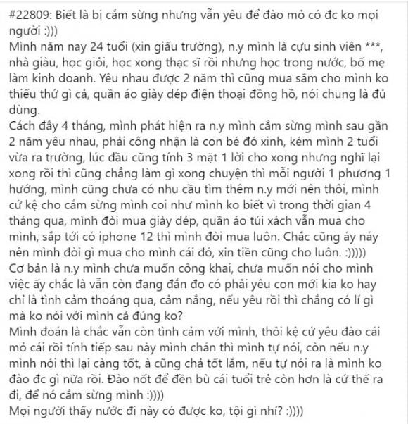 đào mỏ khi bạn trai cắm sừng 0 cắm sừng, phản bội, đào mỏ