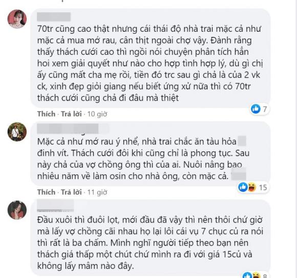 Tranh cãi chuyện cô gái thách cưới 70 triệu nhưng nhà trai tuyên bố '30 triệu, không thì hủy cưới'