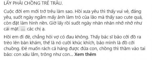 chồng trẻ trâu, lấy chồng trẻ trâu, chuyện vợ chồng 